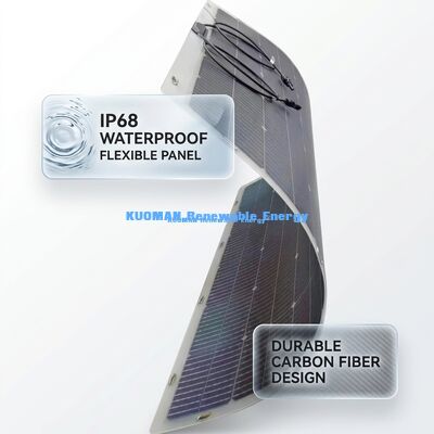 IP67 impermeable 200W salida de energía 360 ° panel solar bifacial flexible plegable para RV hogar y viajes