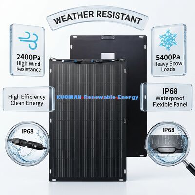 200W IP67 360 grados panel solar flexible plegable para RV y viaje a casa panel solar bifacial