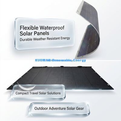IP67 impermeable 200W salida de energía 360 ° panel solar bifacial flexible plegable para RV hogar y viajes