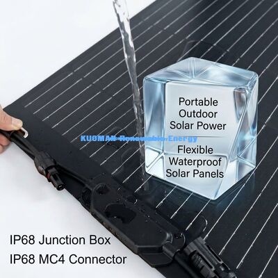 Panel solar monocristalino flexible de 50W con respaldo adhesivo fácil de pelar y pegar para mochilas y baterías de 12V