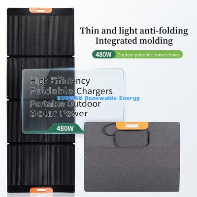 Panel solar plegable portátil de 480W con una eficiencia del 22% y un diseño resistente al clima