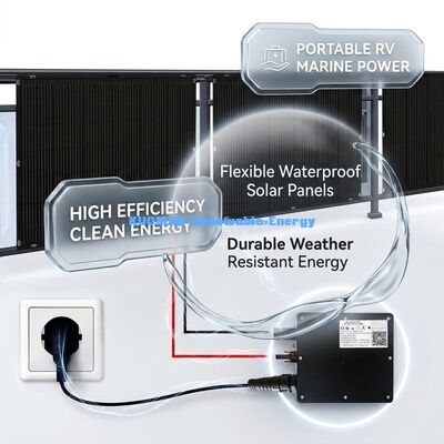 Panel solar flexible flexible de alta eficiencia de 200W para energía limpia renovable