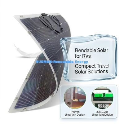 IP67 impermeable 200W salida de energía 360 ° panel solar bifacial flexible plegable para RV hogar y viajes