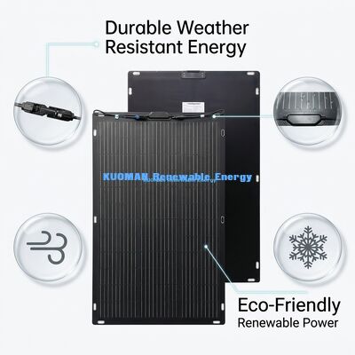 Panel solar monocristalino flexible de 50W con apoyo adhesivo fácil de pelar y pegar para aventuras al aire libre