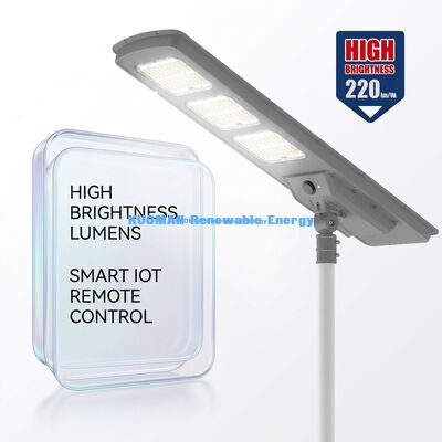 Luz Solar LED Todo en Uno para Calle 220lm/W IP65 Impermeable con Respaldo para 2-3 Días Lluviosos para Iluminación de Carreteras y Jardines