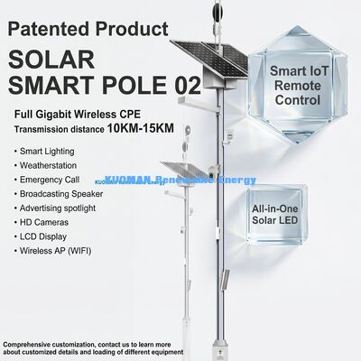 Smart Solar Street Light Pole con control remoto de pantalla LCD y vida útil de 50000 horas