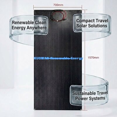Panel solar fotovoltaico flexible de película delgada, impermeable IP68, 100W 210W, para viajes y viviendas