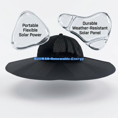 Gorra Solar Portátil Plegable con 22% de Eficiencia y 13W de Potencia - Gorra Solar Recargable con Salida USB-A y Tipo-C