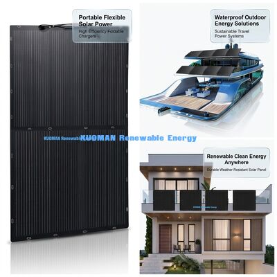 Panel solar bifacial flexible de 200 W - Panel solar de silicio policristalino para energía limpia renovable
