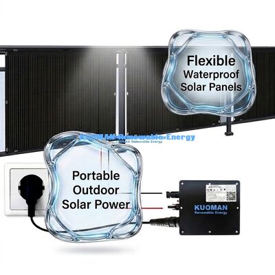 Panel solar flexible duradero de 200W, impermeable IP65, flexible 360 grados para vida fuera de la red