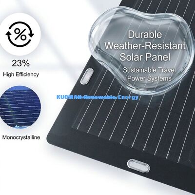 Panel solar monocristalino flexible de 50W con respaldo adhesivo fácil de pelar y pegar para mochilas y baterías de 12V