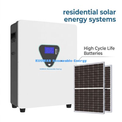 Batería de almacenamiento de energía solar LiFePO4 montada en la pared con 6000 ciclos y 25,6/51,2 V para respaldo en el hogar