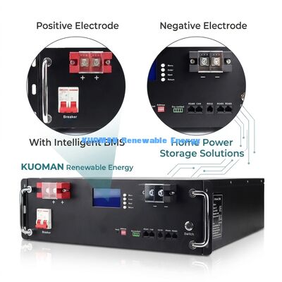 Módulo de Batería en Rack KM 48V 100Ah LiFePO4 con 8000 Ciclos Profundos, Voltaje Nominal de 51.2V y Capacidad de 100Ah