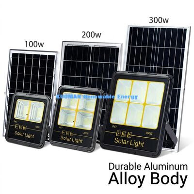 300W LED luz solar de inundación IP65 resistente al agua 15000LM Alta luminosidad con cuerpo de aleación de aluminio para iluminación exterior