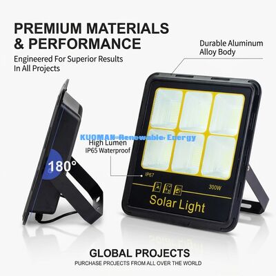 IP65 impermeable 200W-400W luz solar de inundación con 15000LM alta luz LED luz solar de jardín de inundación