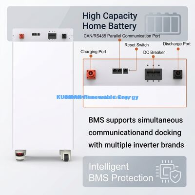Almacenamiento de batería doméstica KM 48V 300Ah LiFePO4 de montaje en pared con 8000 ciclos y monitorización en tiempo real