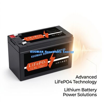 Batería de litio de ciclo profundo 12V 10Ah 128Wh LiFePO4 para almacenamiento de energía y aplicaciones de RV