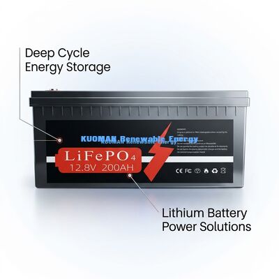 Batería de ciclo profundo LiFePO4 de 12V 200Ah con 8000 ciclos y garantía de 10 años para el almacenamiento de energía