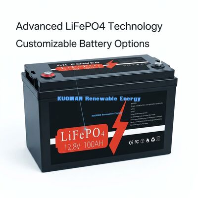 Batería de litio de 12V 100Ah 1280Wh ciclo profundo con 8000 vida útil para almacenamiento de energía y potencia de carrito de golf