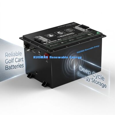 Batería de carrito de golf 36V LiFePO4 con 8000 ciclos, capacidad de 50Ah-150Ah y dimensiones compactas de 385*338*245mm
