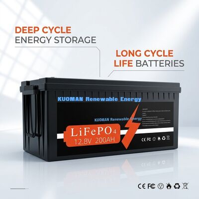 Batería de ciclo profundo LiFePO4 de 12V 200Ah con 8000 ciclos y garantía de 10 años para el almacenamiento de energía