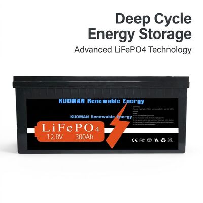 Batería de litio personalizada de 12V 300Ah con 3840Wh de energía y 8000 ciclos de vida para almacenamiento de energía