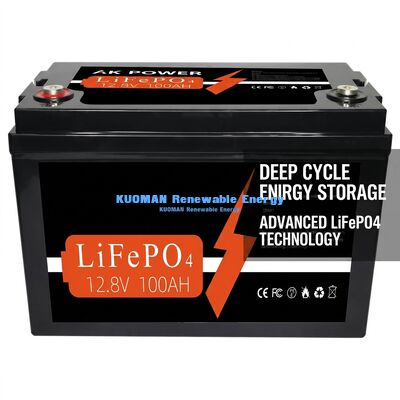 Batería de litio de 12V 100Ah 1280Wh ciclo profundo con 8000 vida útil para almacenamiento de energía y potencia de carrito de golf