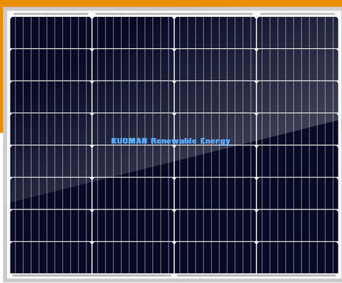 Panel solar monocristalino de 90W con una eficiencia del 18,24% y una clasificación de resistencia al agua IP67 para energía fuera de la red