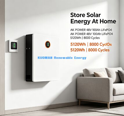 Batería de pared de 48V 100Ah para energía de respaldo solar fuera de red residencial