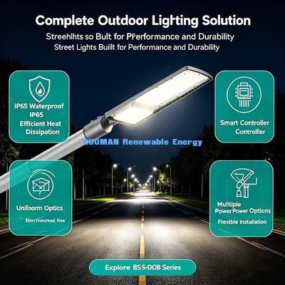 Luz de calle LED inteligente compatible, combina con controlador solar MPPT para proyectos solares