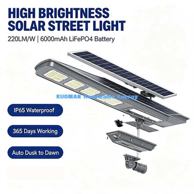 Luz solar de calle integrada de 50W con lente a prueba de UV, 3000K-6000K CCT Luz solar para patio de recreo
