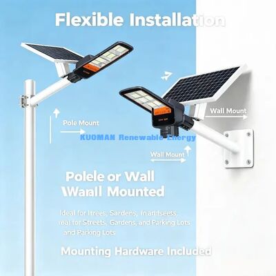 Luz solar de calle súper brillante de 130 lm/W con ángulo de haz amplio de 70°\*150°
