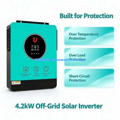 Inversor solar híbrido de batería de 24V 4200W, sistema solar doméstico conectado a red y fuera de red