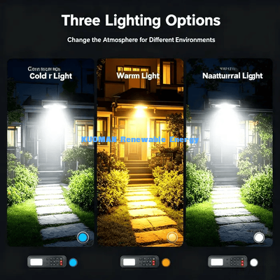 Iluminación solar de patio exterior IP65 de control remoto