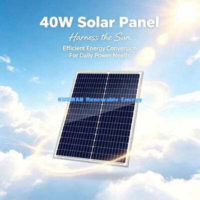 Panel fotovoltaico monocristalino de 40 W con bajo rendimiento de luz para cámaras de seguridad exteriores