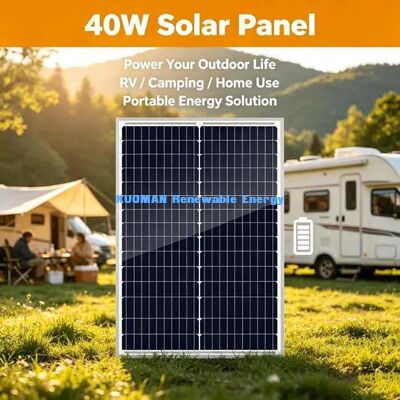 Panel solar monocristalino de 40 W de peso ligero Unidad de carga fuera de red de 12 V fácil de instalar