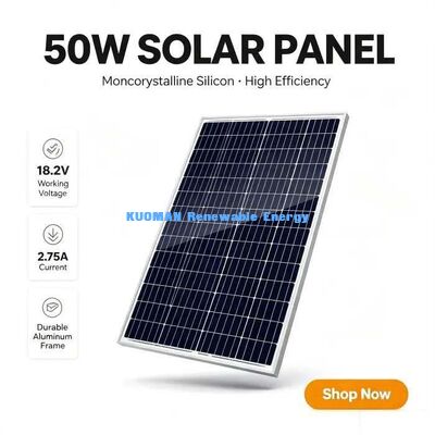 Panel solar de alta eficiencia de 50 W 700 V Nivel de tensión del sistema Energía segura fuera de la red