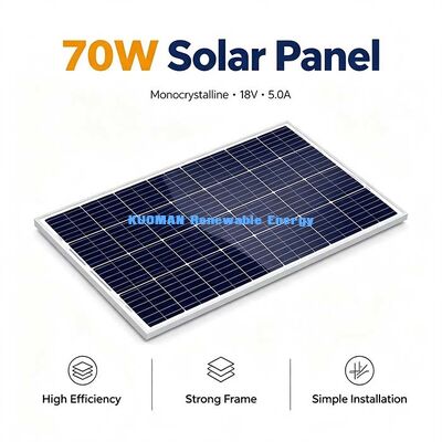 70W Panel solar monocristalino JST-ESMH-70W 12V módulo fotovoltaico fuera de la red para RV Camping Home