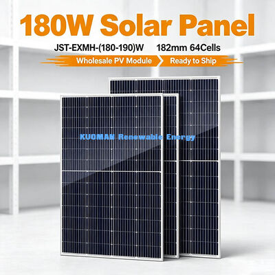 Panel solar fotovoltaico mono de 180-190W con baja pérdida de temperatura para kit de energía de autocaravana y caravana