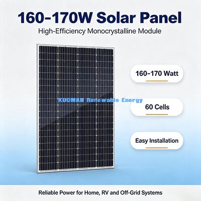 Panel solar monocristalino portátil de 160-170W, energía de emergencia para exteriores para cabaña de caza y patio