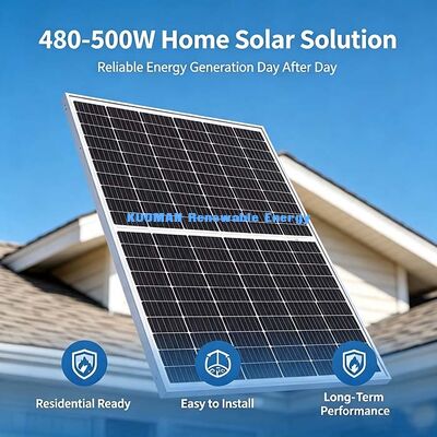 Panel solar fotovoltaico bifacial de 485W con clasificación de fuego Clase 1 para tejados domésticos