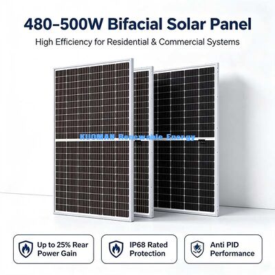 Modulo solar bifacial de amplio rango de temperatura de 490 W, rango de trabajo de 40 °C a + 85 °C