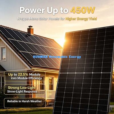 Panel solar de luz débil optimizado de 30-450W, panel fotovoltaico duradero para exteriores para necesidades de energía en el hogar, RV y barco