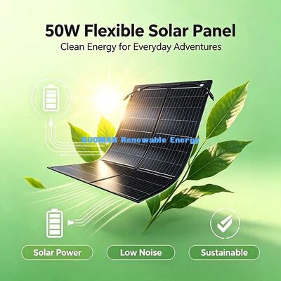 Panel Solar Flexible Impermeable Portátil de 50W, Cargador Solar Plegable para Batería de 12V, Estación de Energía y Dispositivos Exteriores