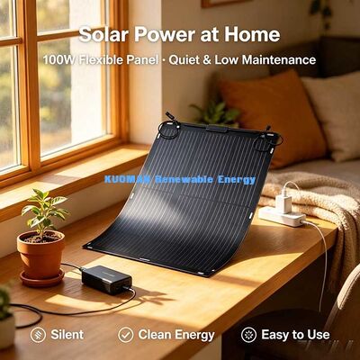 Panel solar flexible de 100 W, panel solar de fibra de carbono flexible de 19,4 V para RV Boat Yacht Off-Grid Power