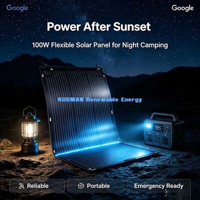 Panel solar flexible ultra delgado de 105W 2KG, módulo solar plegable de 360 ° para acampar en yates con autocaravana