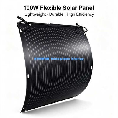 Panel solar flexible de PET negro de 105W, módulo solar de alta eficiencia para balcón, autocaravana y aterrizaje