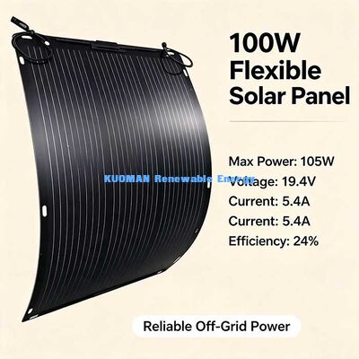 Panel solar flexible de 105 vatios para autocaravana, cargador solar impermeable con eficiencia de conversión >22%