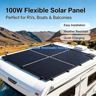 Panel solar flexible de 105 vatios para autocaravana, cargador solar impermeable con eficiencia de conversión >22%