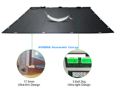 Panel Solar Flexible de 200W, Módulo Solar Curvable de Alta Eficiencia del 23% para RV, Barco, Yates, Balcón, Energía Fuera de Red